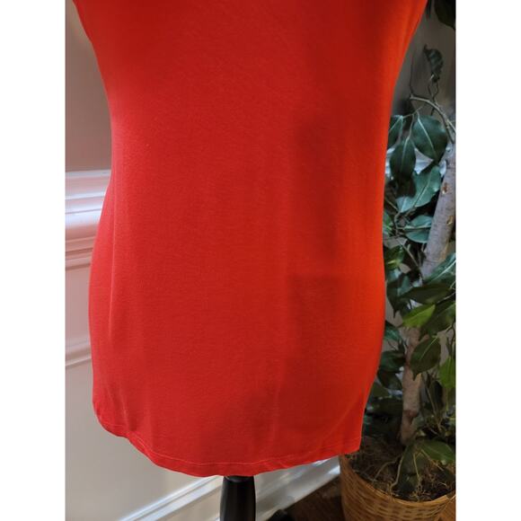 Vince Camuto Blouse Women's Size Small Red Rayon Mock Neck Party Cocktail - Picture 4 of 11